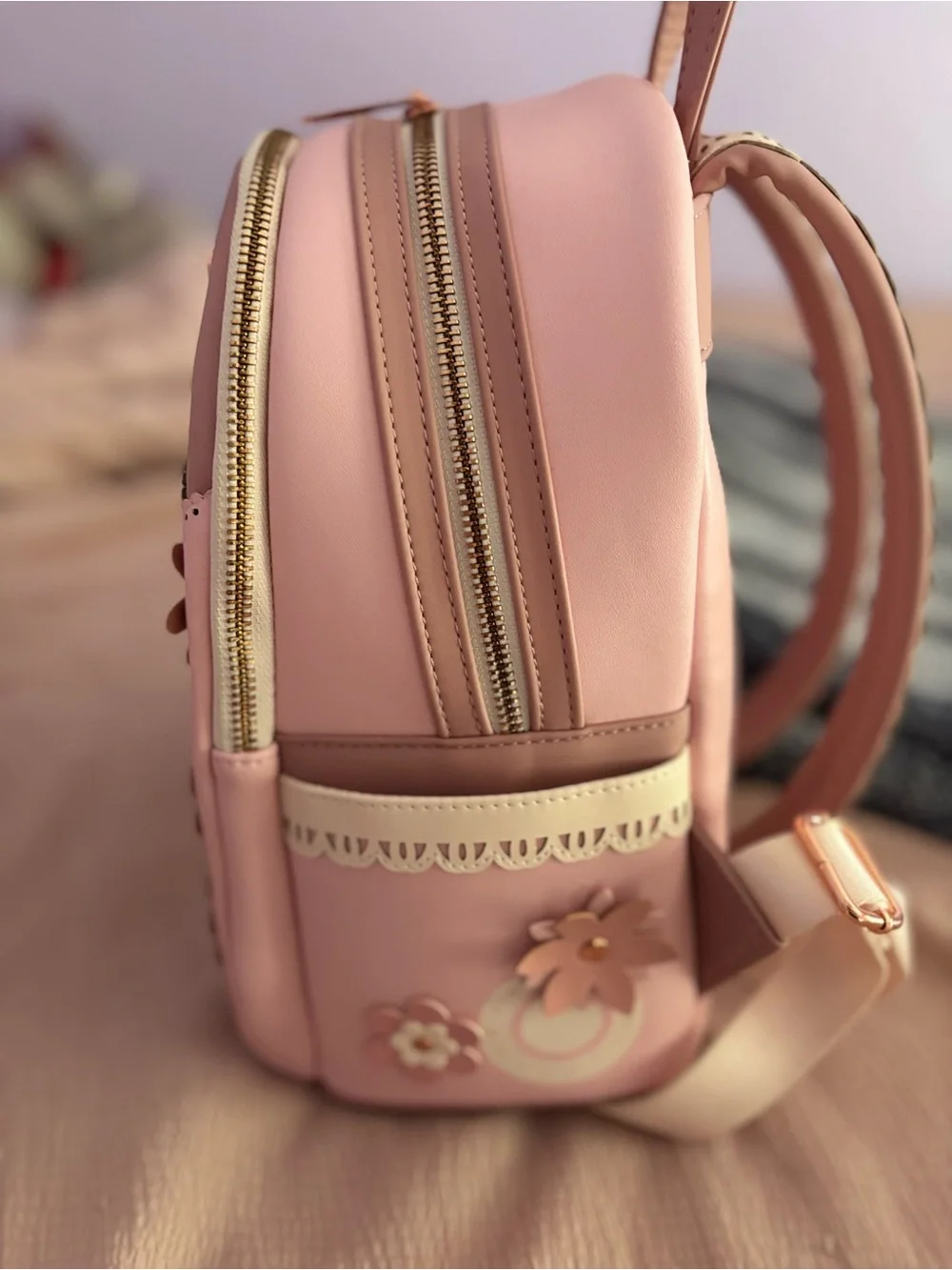 Loungefly Pink Floral Princess Mini Backpack